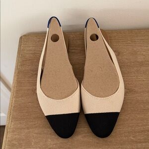 Rothy's Cream and Black Women's Flats